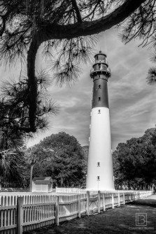 Hunting Island Lighthouse in Monochrome
